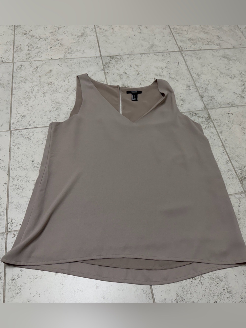 Forever 21 Taupe V-Neck tank Top
